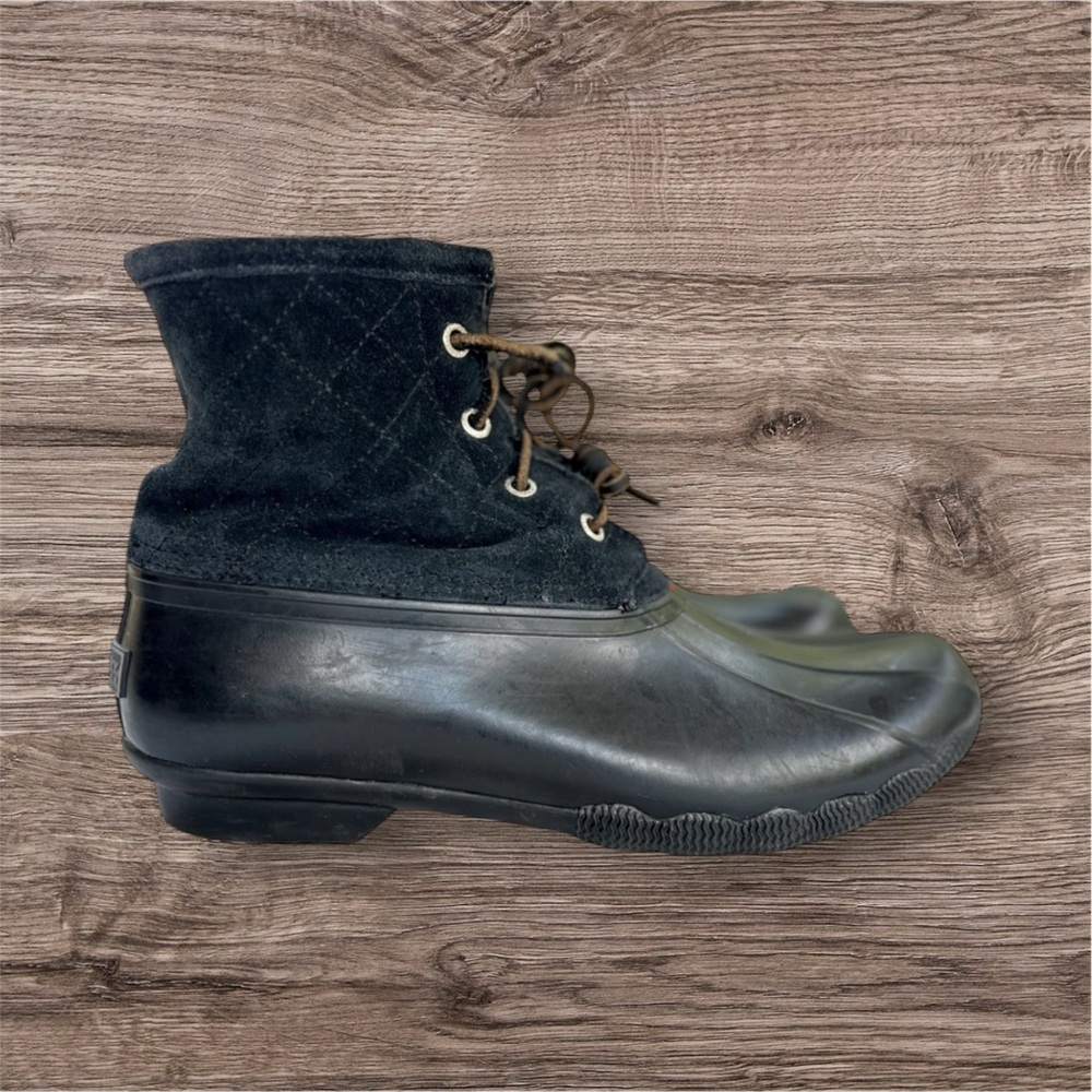 Sperry Woman Duck Rain Snow Boots Black Size 9